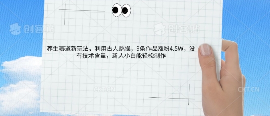 AI养生赛道新玩法，10条作品涨粉5.2W，操作简单，新人小白能轻松制作-靠创业轻松赚钱？[小白网创驿站] 整合稀缺资源，带你实现财富梦小白网创驿站