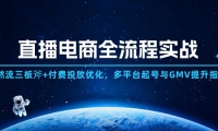 （14693期）直播电商全流程实战：自然流三板斧+付费投放优化,多平台起号与GMV提升指南-靠创业轻松赚钱？[小白网创驿站] 整合稀缺资源，带你实现财富梦小白网创驿站