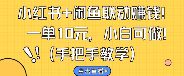 小红书+闲鱼联动挣钱，一单10元，小白可做-靠创业轻松赚钱？[小白网创驿站] 整合稀缺资源，带你实现财富梦小白网创驿站