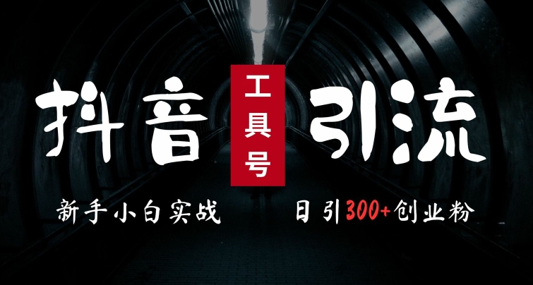 2024最新抖音工具号引流玩法，高效日引300+创业粉，当天变现5k，小白也可成为实战高手-靠创业轻松赚钱？[小白网创驿站] 整合稀缺资源，带你实现财富梦小白网创驿站