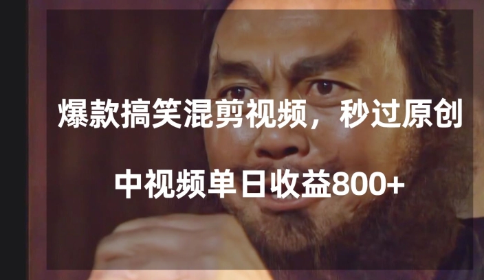爆款搞笑混剪视频，百分百过原创，单日中视频播放收益800+【揭秘】-靠创业轻松赚钱？[小白网创驿站] 整合稀缺资源，带你实现财富梦小白网创驿站