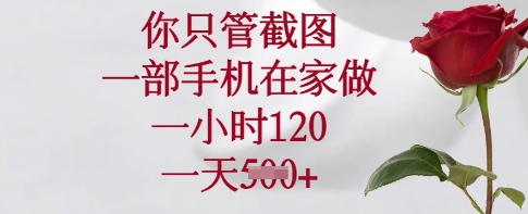 你只管截图，一部手机在家做，一小时120.一天5张【揭秘】-靠创业轻松赚钱？[小白网创驿站] 整合稀缺资源，带你实现财富梦小白网创驿站