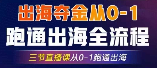 2025出海夺金从0-1跑通出海全流程，三节直播课从0-1跑通出海，教你用AI跑通全流程-靠创业轻松赚钱？[小白网创驿站] 整合稀缺资源，带你实现财富梦小白网创驿站