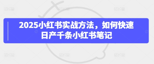 2025小红书实战方法，如何快速日产千条小红书笔记-靠创业轻松赚钱？[小白网创驿站] 整合稀缺资源，带你实现财富梦小白网创驿站