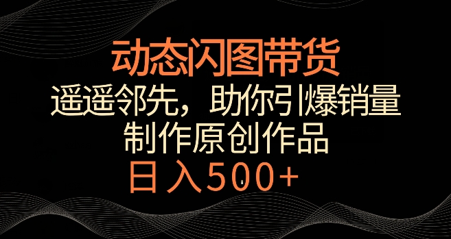 动态闪图带货，遥遥领先，冷门玩法，助你轻松引爆销量，日赚500+【揭秘】-靠创业轻松赚钱？[小白网创驿站] 整合稀缺资源，带你实现财富梦小白网创驿站