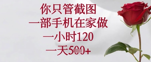 你只管截图，一部手机在家可以做，一小时120.一天5张+【揭秘】-靠创业轻松赚钱？[小白网创驿站] 整合稀缺资源，带你实现财富梦小白网创驿站