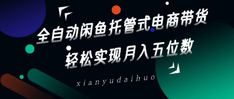 全自动闲鱼托管式电商带货，轻松实现月入五位数【揭秘】-靠创业轻松赚钱？[小白网创驿站] 整合稀缺资源，带你实现财富梦小白网创驿站