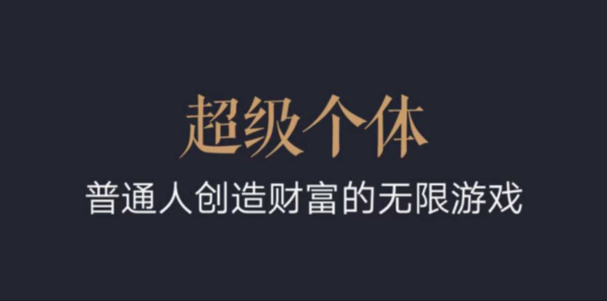 超级个体：2024-2025翻盘指南，普通人创造财富的无限游戏-靠创业轻松赚钱？[小白网创驿站] 整合稀缺资源，带你实现财富梦小白网创驿站