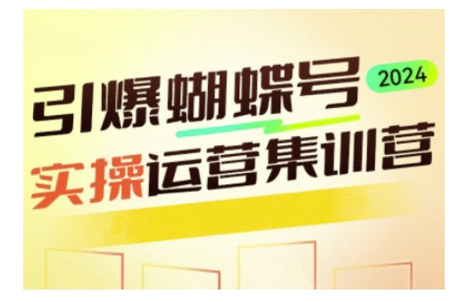 引爆蝴蝶号实操运营，助力你深度掌握蝴蝶号运营，实现高效实操，开启流量变现之路-靠创业轻松赚钱？[小白网创驿站] 整合稀缺资源，带你实现财富梦小白网创驿站