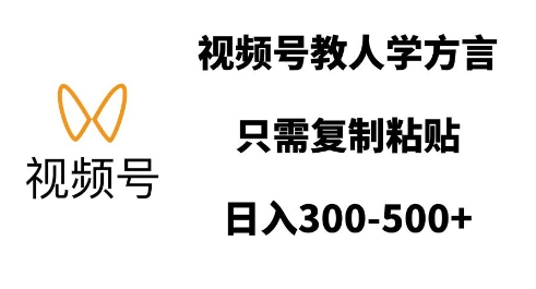 视频号教人学方言，只需复制粘贴，日入多张-靠创业轻松赚钱？[小白网创驿站] 整合稀缺资源，带你实现财富梦小白网创驿站
