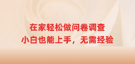 在家轻松做问卷调查，小白也能上手，无需经验-靠创业轻松赚钱？[小白网创驿站] 整合稀缺资源，带你实现财富梦小白网创驿站