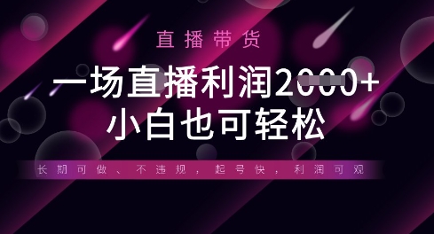 半无人直播带货，一场利润数张，适合所有平台玩法，小白也可轻松-靠创业轻松赚钱？[小白网创驿站] 整合稀缺资源，带你实现财富梦小白网创驿站