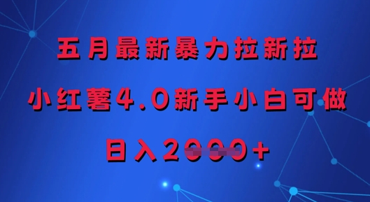 五月最新暴力拉新拉，小红薯4.0新手小白可做，日入多张-靠创业轻松赚钱？[小白网创驿站] 整合稀缺资源，带你实现财富梦小白网创驿站