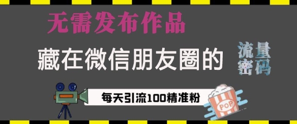 藏在微信朋友圈的流量密码，无需发布作品，单日引流100+精准创业粉【揭秘】-靠创业轻松赚钱？[小白网创驿站] 整合稀缺资源，带你实现财富梦小白网创驿站