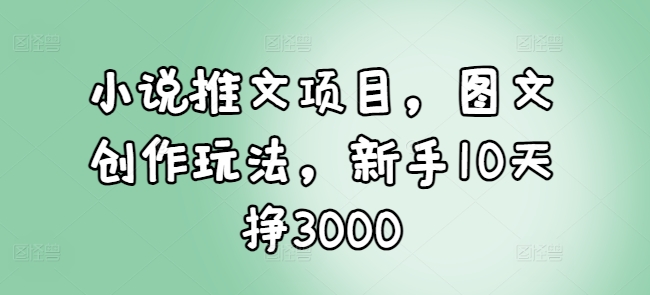 小说推文项目，图文创作玩法，新手10天挣3000-靠创业轻松赚钱？[小白网创驿站] 整合稀缺资源，带你实现财富梦小白网创驿站