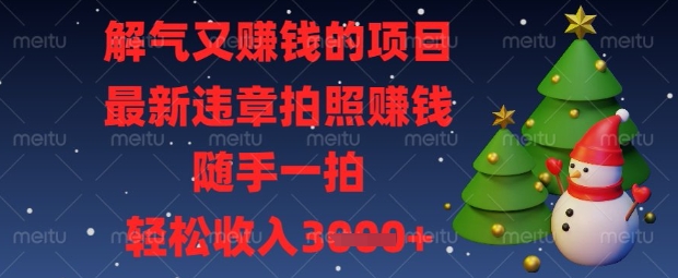 解气又挣钱的项目，最新违章拍照挣钱，随手一拍，轻松收入数张【揭秘】-靠创业轻松赚钱？[小白网创驿站] 整合稀缺资源，带你实现财富梦小白网创驿站