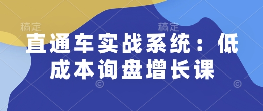 直通车实战系统：低成本询盘增长课，让个人通过技能实现升职加薪，让企业低成本获客，订单源源不断-靠创业轻松赚钱？[小白网创驿站] 整合稀缺资源，带你实现财富梦小白网创驿站