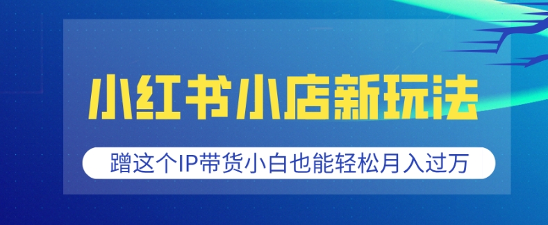 小红书小店新玩法，蹭这个IP带货，小白也能轻松月入过W【揭秘】-靠创业轻松赚钱？[小白网创驿站] 整合稀缺资源，带你实现财富梦小白网创驿站