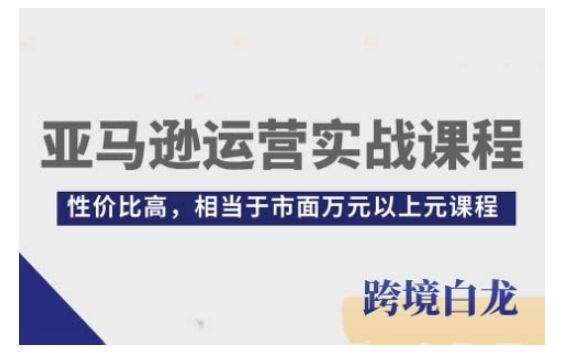 亚马逊运营实战课程，亚马逊从入门到精通，性价比高，相当于市面万元以上元课程-靠创业轻松赚钱？[小白网创驿站] 整合稀缺资源，带你实现财富梦小白网创驿站