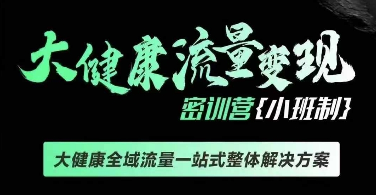 千万级大健康变现课线下课，大健康全域流量一站式整体解决方案-靠创业轻松赚钱？[小白网创驿站] 整合稀缺资源，带你实现财富梦小白网创驿站