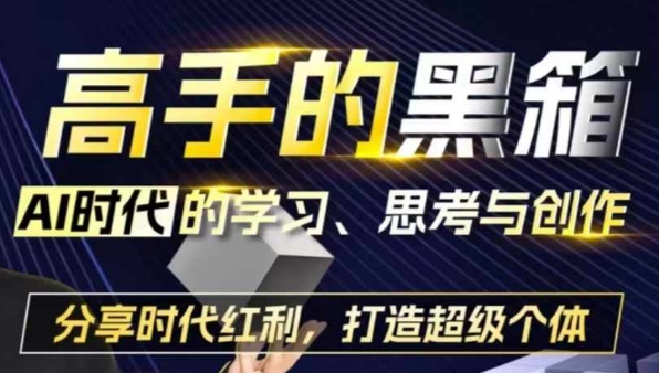高手的黑箱：AI时代学习、思考与创作-分红时代红利，打造超级个体-靠创业轻松赚钱？[小白网创驿站] 整合稀缺资源，带你实现财富梦小白网创驿站