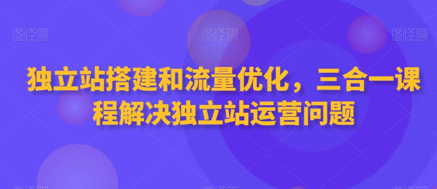 独立站搭建和流量优化，三合一课程解决独立站运营问题-靠创业轻松赚钱？[小白网创驿站] 整合稀缺资源，带你实现财富梦小白网创驿站