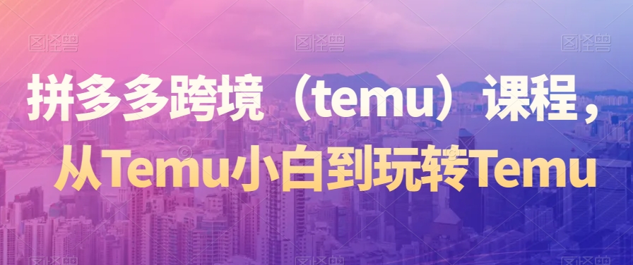拼多多跨境（temu）课程，从Temu小白到玩转Temu-靠创业轻松赚钱？[小白网创驿站] 整合稀缺资源，带你实现财富梦小白网创驿站