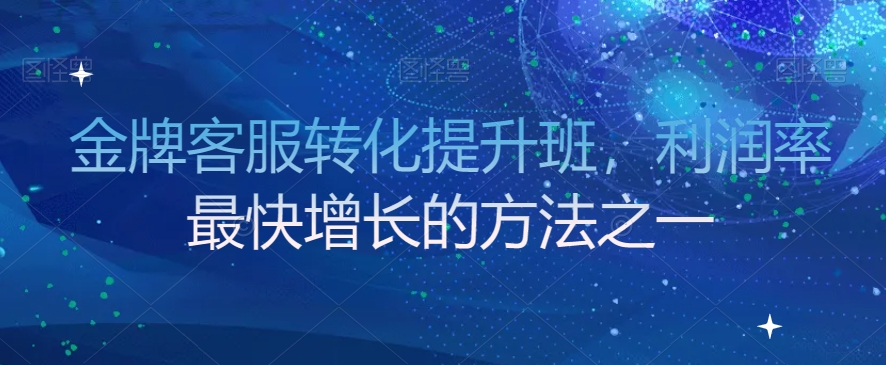 金牌客服转化提升班，利润率最快增长的方法之一-靠创业轻松赚钱？[小白网创驿站] 整合稀缺资源，带你实现财富梦小白网创驿站