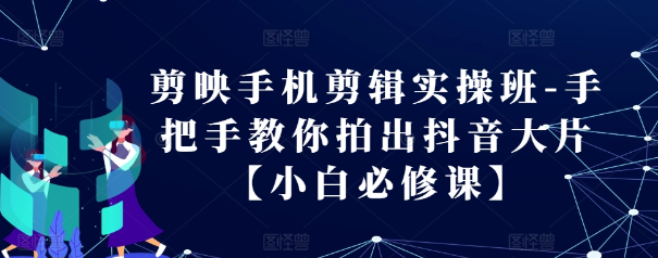 剪映手机剪辑实操班-手把手教你拍出抖音大片【小白必修课】-靠创业轻松赚钱？[小白网创驿站] 整合稀缺资源，带你实现财富梦小白网创驿站