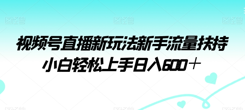 视频号直播新玩法新手流量扶持小白轻松上手日入600＋【揭秘】-靠创业轻松赚钱？[小白网创驿站] 整合稀缺资源，带你实现财富梦小白网创驿站