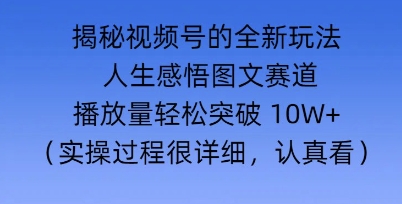 Deepseek和即梦结合，做一个【人生图文感悟】的视频号-靠创业轻松赚钱？[小白网创驿站] 整合稀缺资源，带你实现财富梦小白网创驿站