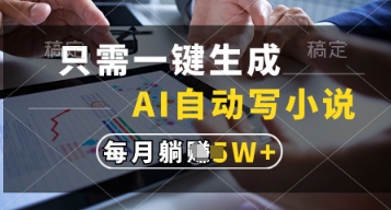 只需一键生成，AI自动写小说，实现躺着也能写作，每月收益过1w【揭秘】-靠创业轻松赚钱？[小白网创驿站] 整合稀缺资源，带你实现财富梦小白网创驿站