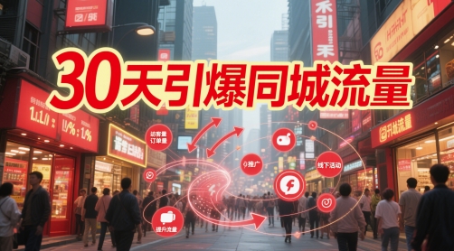 30天引爆同城流量：团购篇 认知篇 流量篇 来客篇 达人篇 老板人设IP篇 投流篇-靠创业轻松赚钱？[小白网创驿站] 整合稀缺资源，带你实现财富梦小白网创驿站