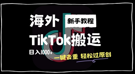 2024最新海外TikTok搬运玩法，一键去重轻松过原创，新手无经验也能日入1k【揭秘】-靠创业轻松赚钱？[小白网创驿站] 整合稀缺资源，带你实现财富梦小白网创驿站