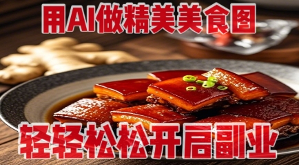 用AI做精美美食图，无需专业设备拍摄，轻轻松松开启副业-靠创业轻松赚钱？[小白网创驿站] 整合稀缺资源，带你实现财富梦小白网创驿站