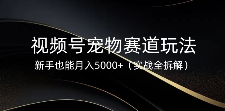 视频号宠物赛道玩法，新手也能月入5k(实战全拆解)-靠创业轻松赚钱？[小白网创驿站] 整合稀缺资源，带你实现财富梦小白网创驿站