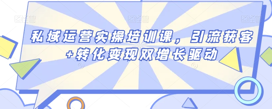 私域运营实操培训课，引流获客+转化变现双增长驱动-靠创业轻松赚钱？[小白网创驿站] 整合稀缺资源，带你实现财富梦小白网创驿站