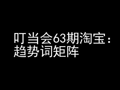 《淘宝天猫打爆班》原创高阶技术第63期，趋势词矩阵技术和玩法-靠创业轻松赚钱？[小白网创驿站] 整合稀缺资源，带你实现财富梦小白网创驿站