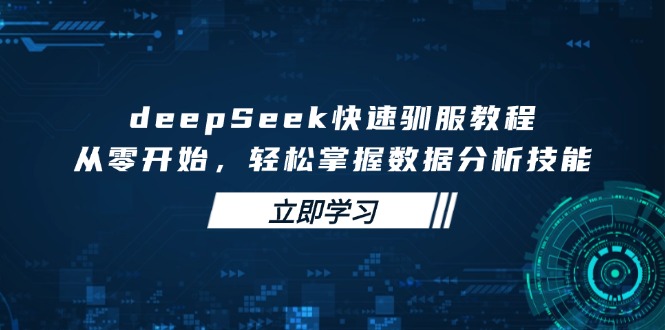（14536期）deepSeek快速驯服教程，从零开始，轻松掌握数据分析技能-靠创业轻松赚钱？[小白网创驿站] 整合稀缺资源，带你实现财富梦小白网创驿站