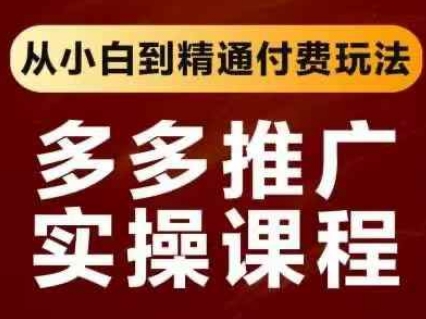 拼多多推广实操课程，从小白到精通付费玩法-靠创业轻松赚钱？[小白网创驿站] 整合稀缺资源，带你实现财富梦小白网创驿站
