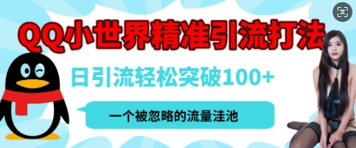 QQ私域引流平台，流量年轻且巨大，实操单日引流100+创业粉，月精准变现1W+-靠创业轻松赚钱？[小白网创驿站] 整合稀缺资源，带你实现财富梦小白网创驿站