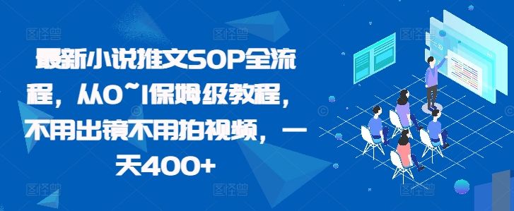 最新小说推文SOP全流程，从0~1保姆级教程，不用出镜不用拍视频，一天400+-靠创业轻松赚钱？[小白网创驿站] 整合稀缺资源，带你实现财富梦小白网创驿站