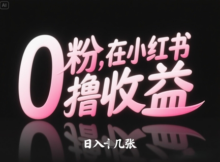 0粉在小红书撸收益，日入几张-靠创业轻松赚钱？[小白网创驿站] 整合稀缺资源，带你实现财富梦小白网创驿站