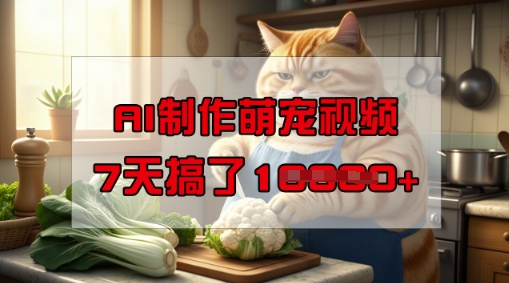 靠AI制作萌宠视频，操作简单门槛低，有手机就行，7天搞了1W-靠创业轻松赚钱？[小白网创驿站] 整合稀缺资源，带你实现财富梦小白网创驿站
