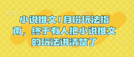 小说推文1月份玩法指南，终于有人把小说推文的玩法讲清楚了!-靠创业轻松赚钱？[小白网创驿站] 整合稀缺资源，带你实现财富梦小白网创驿站