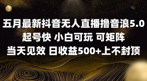 2025五月最新无人直播撸音浪单日产出5张+实操教程【揭秘】-靠创业轻松赚钱？[小白网创驿站] 整合稀缺资源，带你实现财富梦小白网创驿站