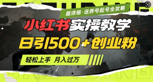 2月小红书最新日引500+创业粉实操教学【超详细】小白轻松上手，月入1W+，附小红书养号起号SOP-靠创业轻松赚钱？[小白网创驿站] 整合稀缺资源，带你实现财富梦小白网创驿站