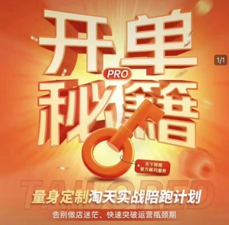 淘宝开单秘籍PRO，量身定制淘天实战陪跑计划，告别做店迷茫、快速突破运营瓶颈期-靠创业轻松赚钱？[小白网创驿站] 整合稀缺资源，带你实现财富梦小白网创驿站