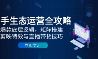 （14728期）快手生态运营全攻略：爆款底层逻辑，矩阵搭建，剪映特效与直播带货技巧-靠创业轻松赚钱？[小白网创驿站] 整合稀缺资源，带你实现财富梦小白网创驿站