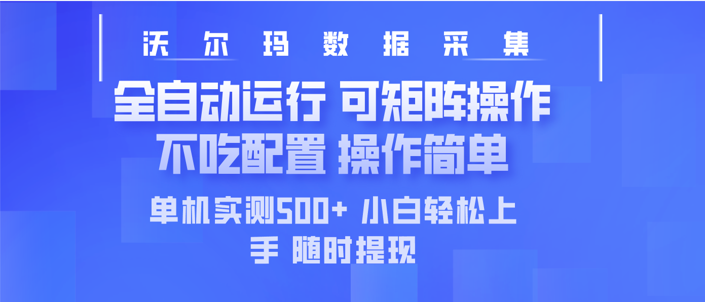 （14560期）最新沃尔玛平台采集 全自动运行 可矩阵单机实测500+ 操作简单-靠创业轻松赚钱？[小白网创驿站] 整合稀缺资源，带你实现财富梦小白网创驿站